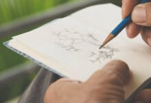 رسم حزين بالرصاص